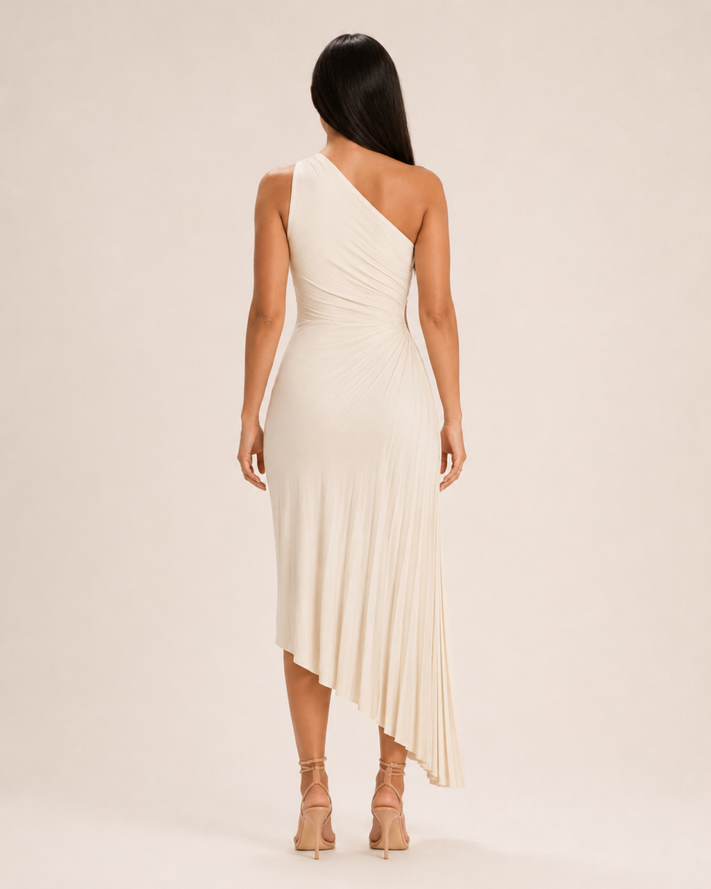 Beatrix Damen Maxikleid | One-Shoulder, Falten, Satin-Optik 6
