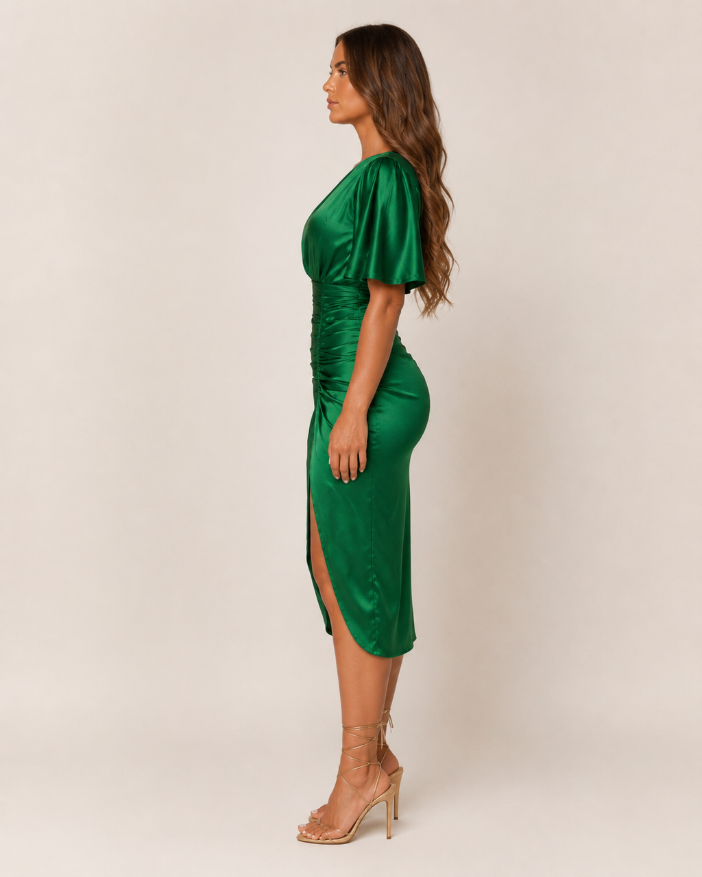 Benthe Damen Cocktailkleid | One-Shoulder, Drapierung, Satinoptik 1