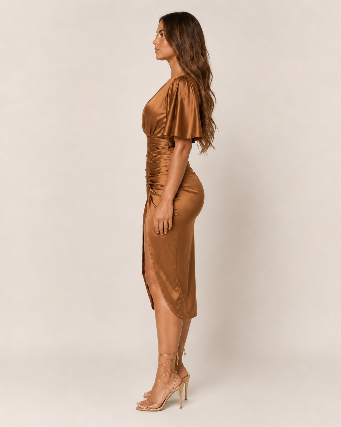 Benthe Damen Cocktailkleid | One-Shoulder, Drapierung, Satinoptik 8