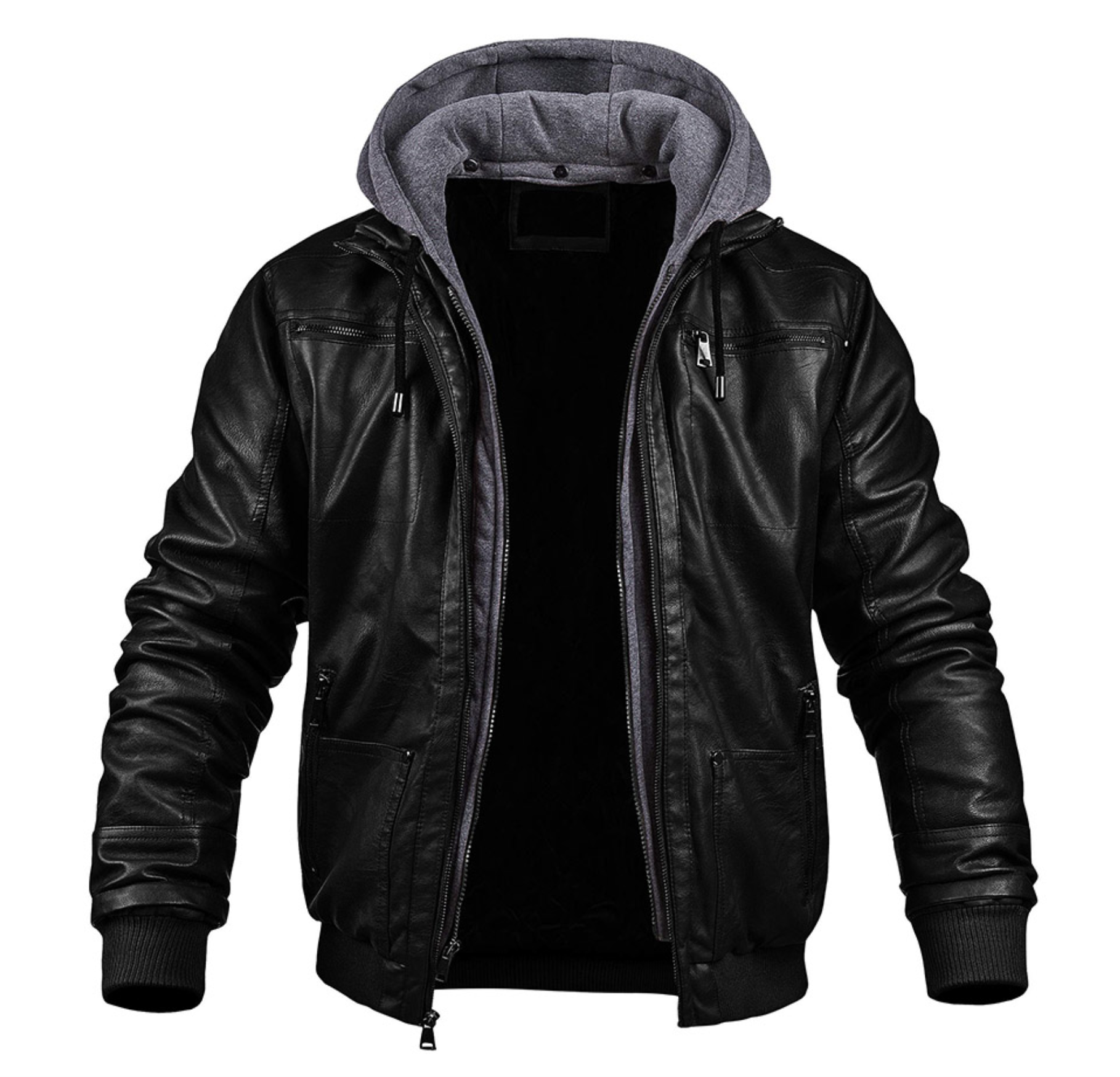 BENJAMIN - Elegante Premium-Leder-Winterjacke mit Kapuze