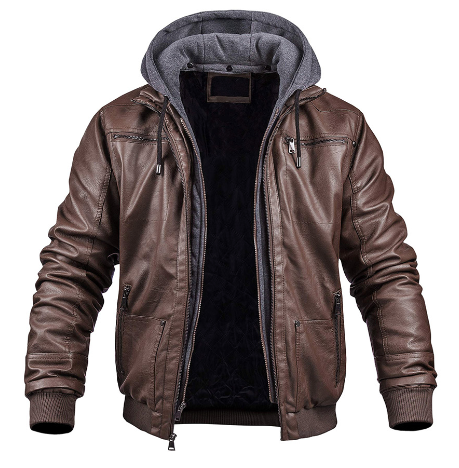 BENJAMIN - Elegante Premium-Leder-Winterjacke mit Kapuze
