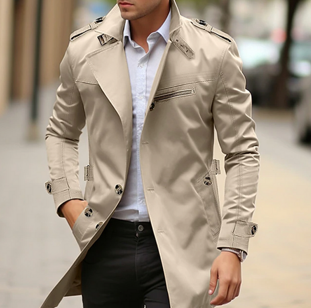 Arjun - Stilvoller Herren-Trenchcoat für die Freizeit