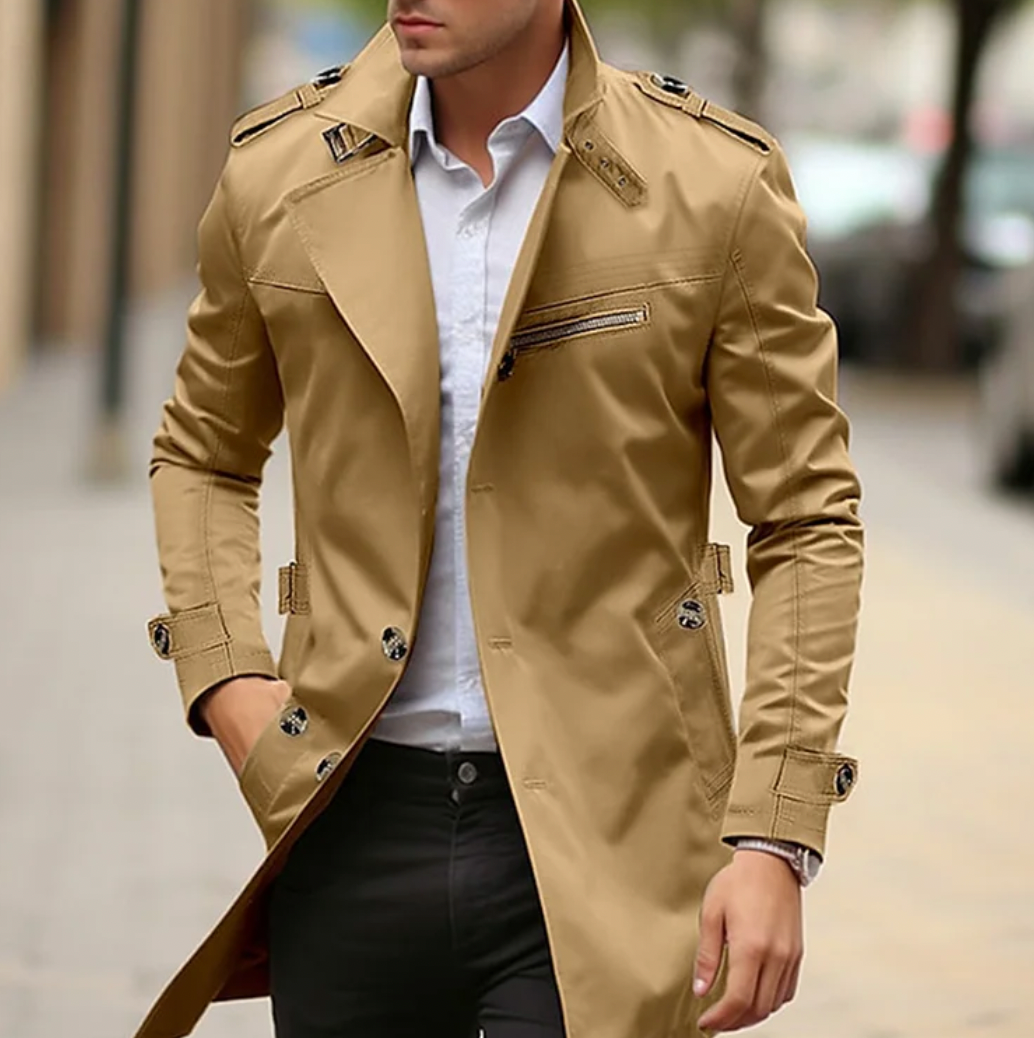 Arjun - Stilvoller Herren-Trenchcoat für die Freizeit