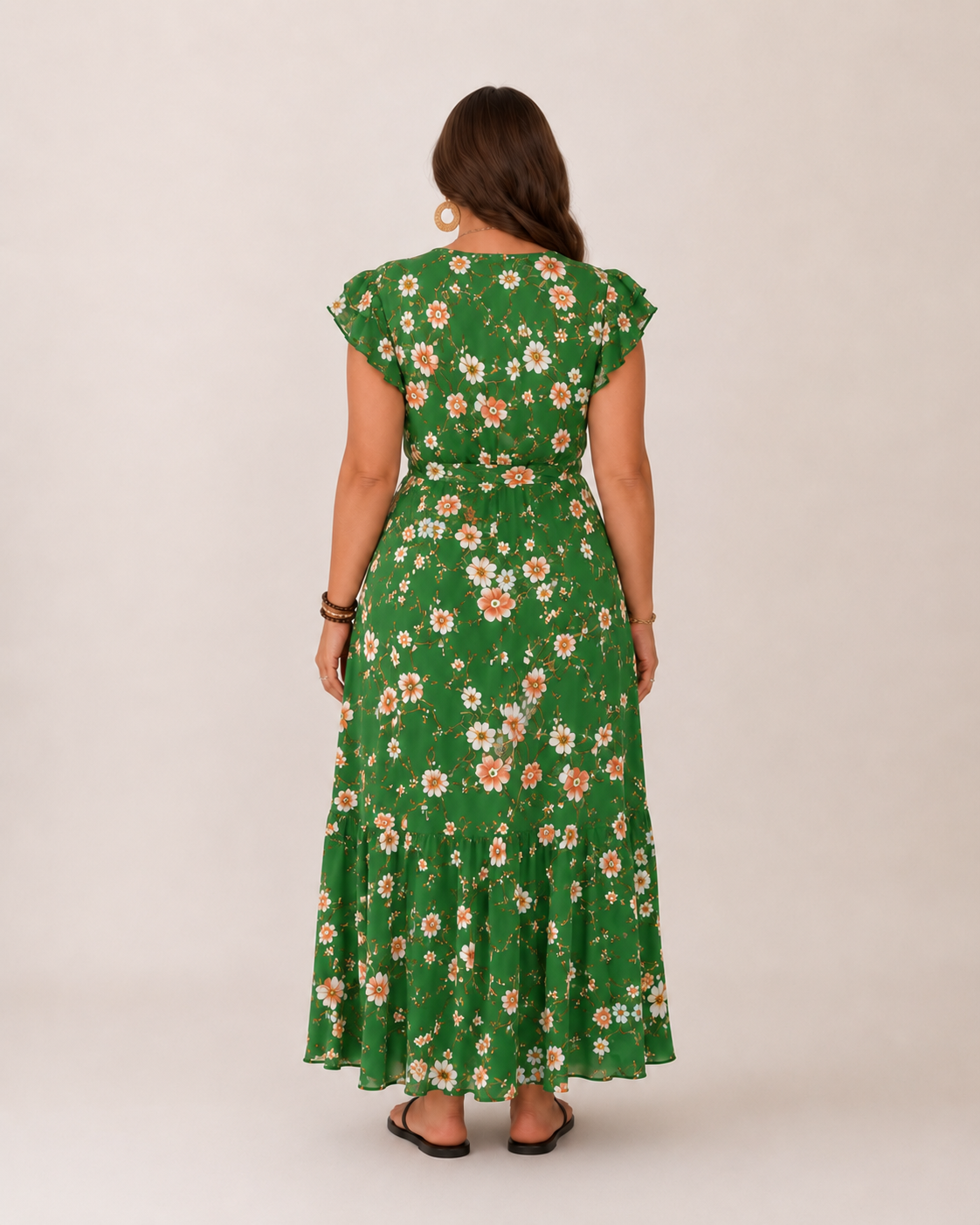 Bri Damen Maxikleid | Fließender Stoff, Wickelpassform, Blumendruck, Sommer Kleid Lang 8
