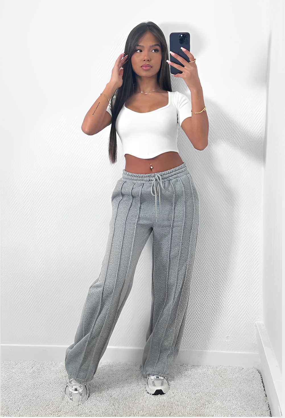 Deluxe - Striped Loose-Fit Sweatpants