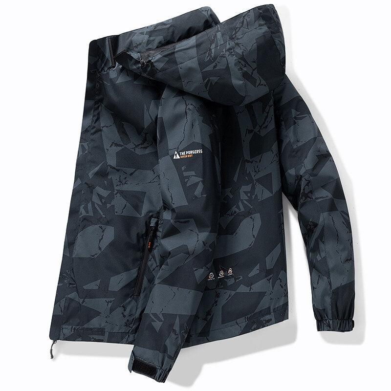 Usher | Wasserdichte Skijacke mit Reißverschluss im sportlichen Design und Buchstabenmuster