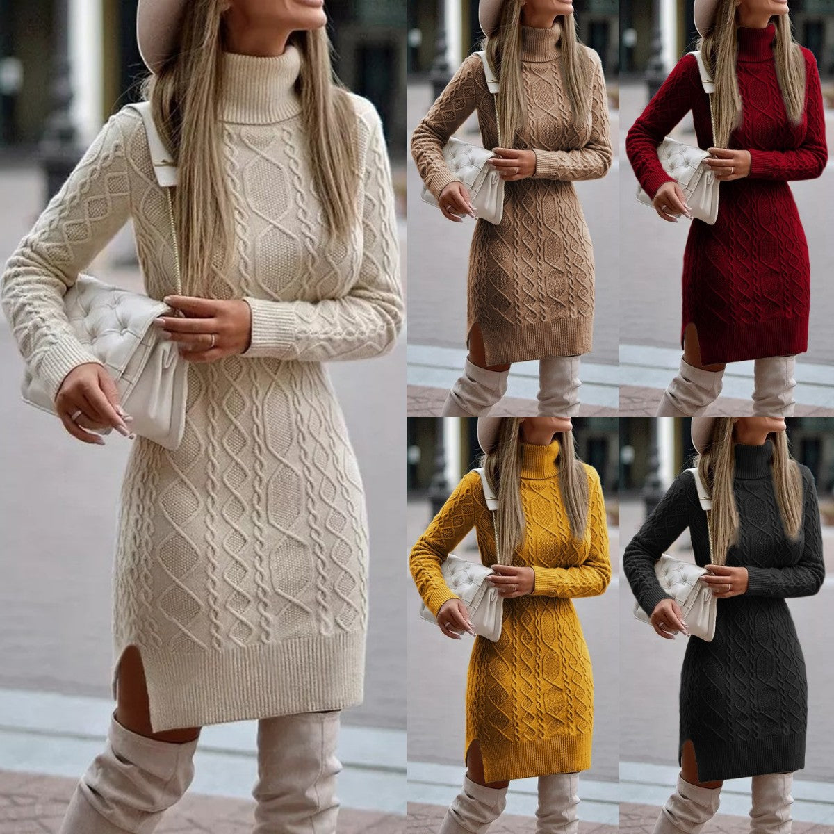 Dallas Elegantes Strickkleid für Herbst und Winter