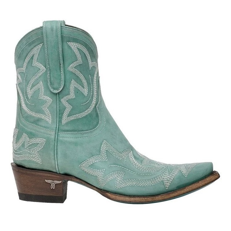 Lina - Leder-Cowboystiefel mit Stickerei