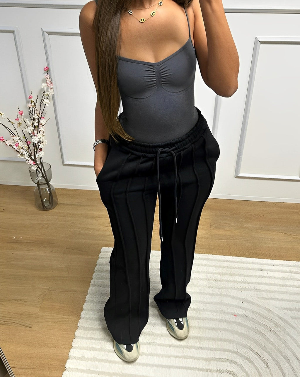 Deluxe - Striped Loose-Fit Sweatpants