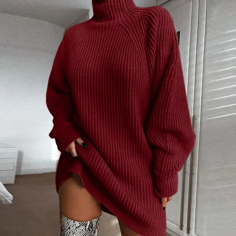 Pamala - Komfortables Rollkragenkleid
