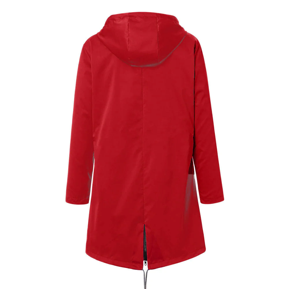 Klassische Damen-Regenjacke mit Wolle und Kapuze | Wasserdicht und ideal für Outdoor-Aktivitäten
