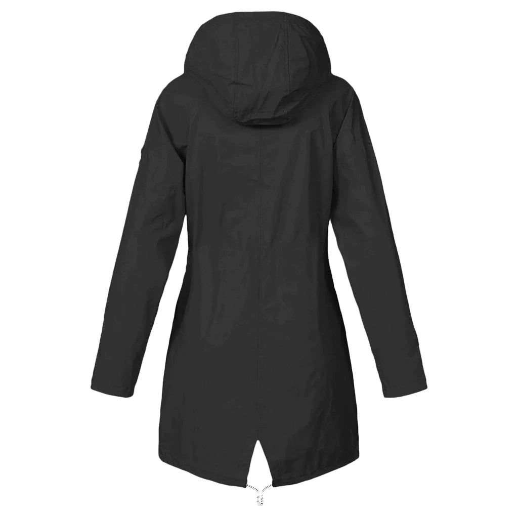 Klassische Damen-Regenjacke mit Wolle und Kapuze | Wasserdicht und ideal für Outdoor-Aktivitäten