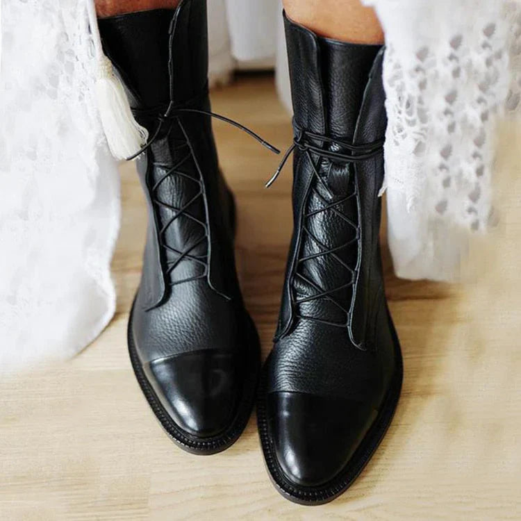 Gaboura Klassische Vintage-Stiefel mit Absatz für Damen - Hochwertig, Stilvoll, Warm & Bequem