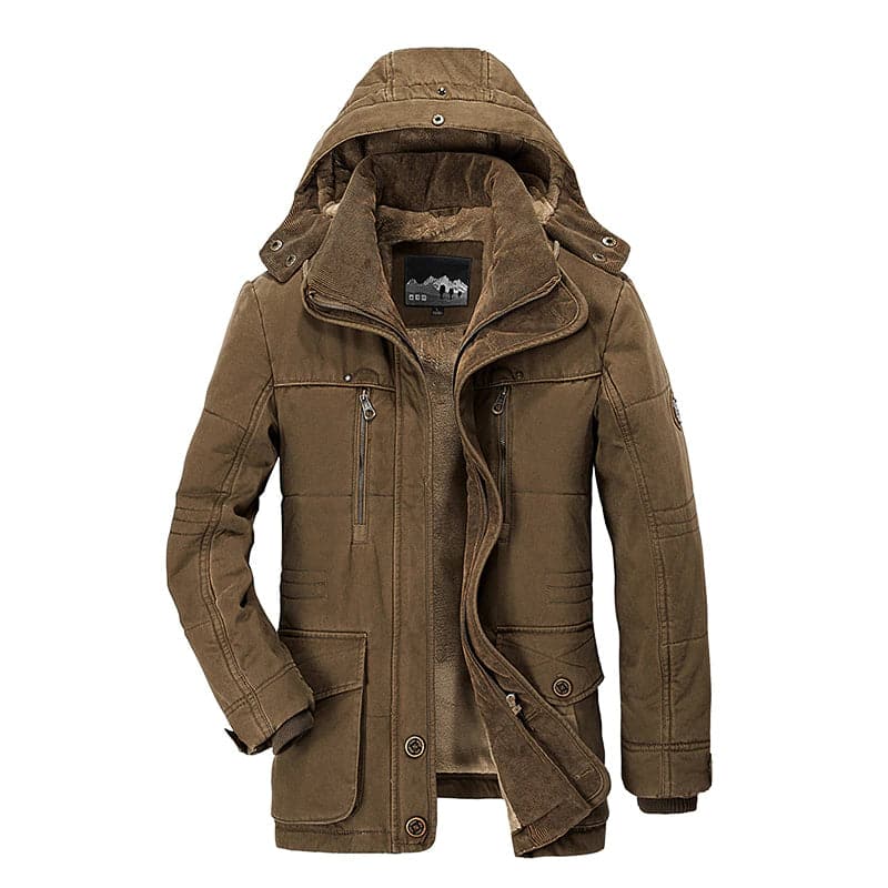 Warme und dick gefütterte Herren-Winterjacke