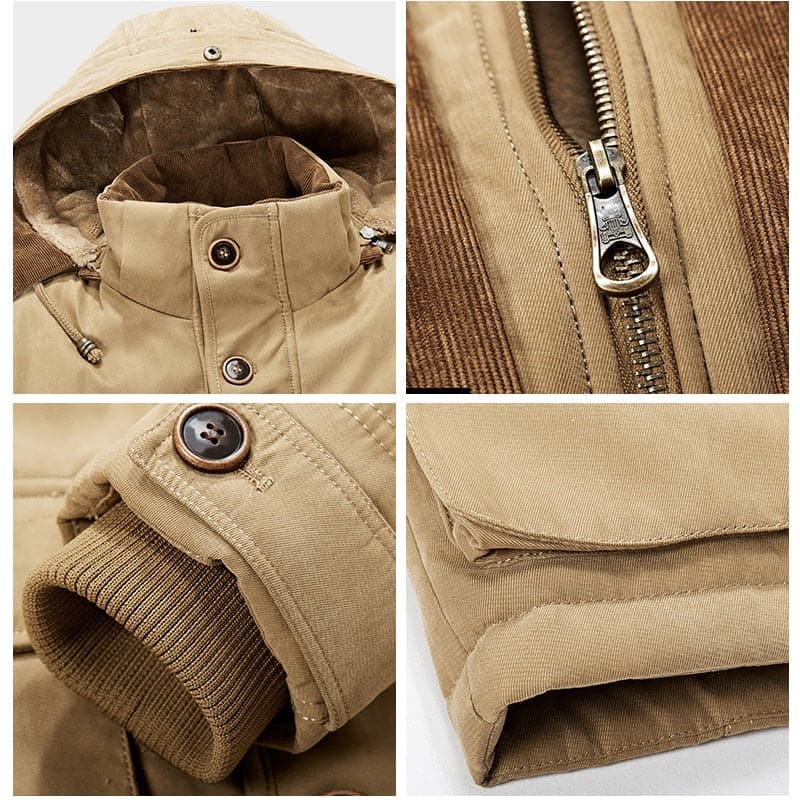 Warme und dick gefütterte Herren-Winterjacke