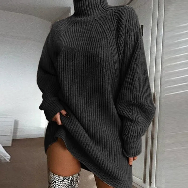 Pamala - Komfortables Rollkragenkleid