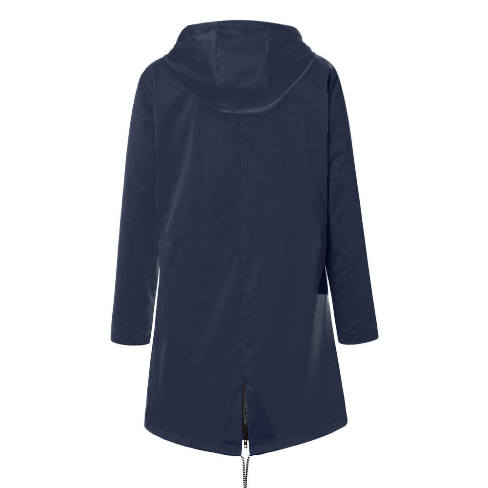 Klassische Damen-Regenjacke mit Wolle und Kapuze | Wasserdicht und ideal für Outdoor-Aktivitäten