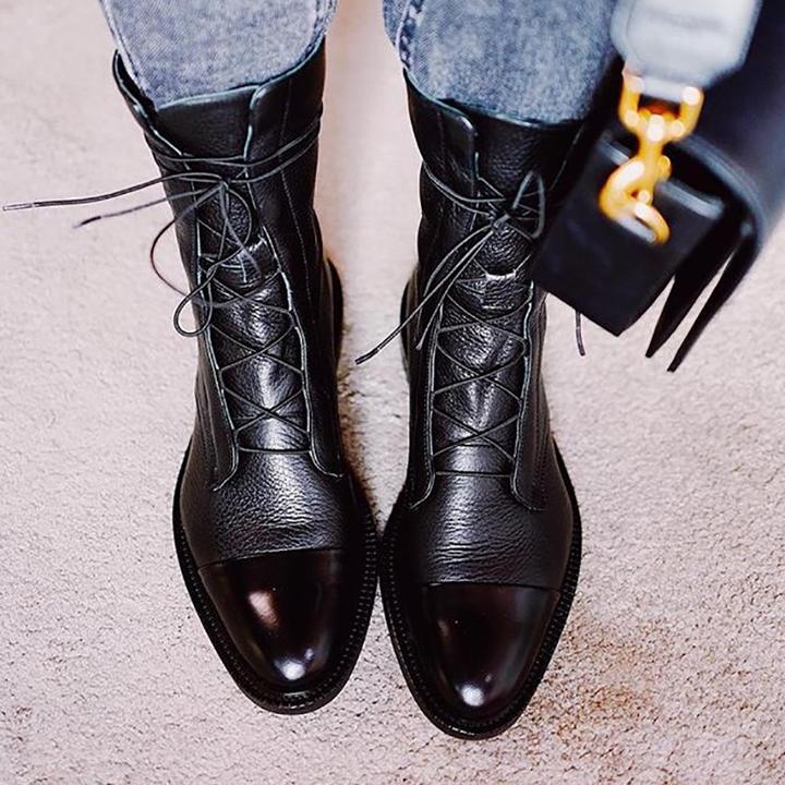Gaboura Klassische Vintage-Stiefel mit Absatz für Damen - Hochwertig, Stilvoll, Warm & Bequem
