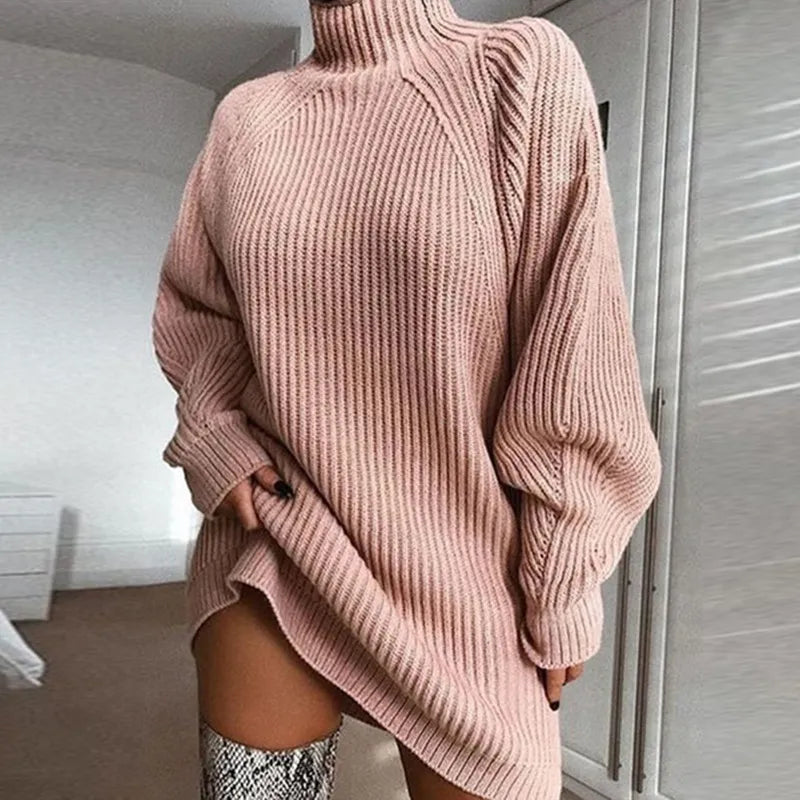Pamala - Komfortables Rollkragenkleid