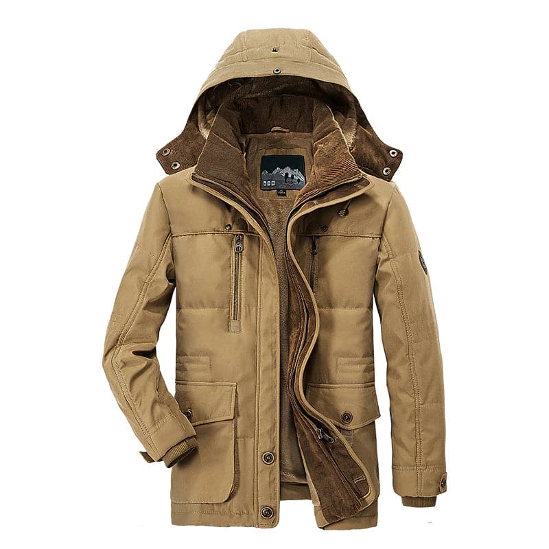 Warme und dick gefütterte Herren-Winterjacke