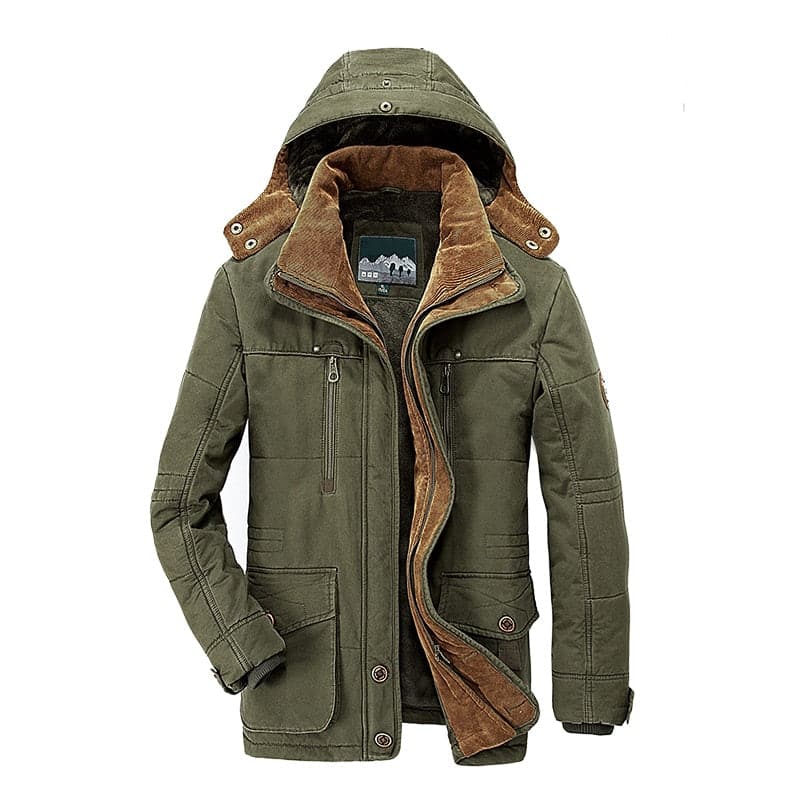 Warme und dick gefütterte Herren-Winterjacke