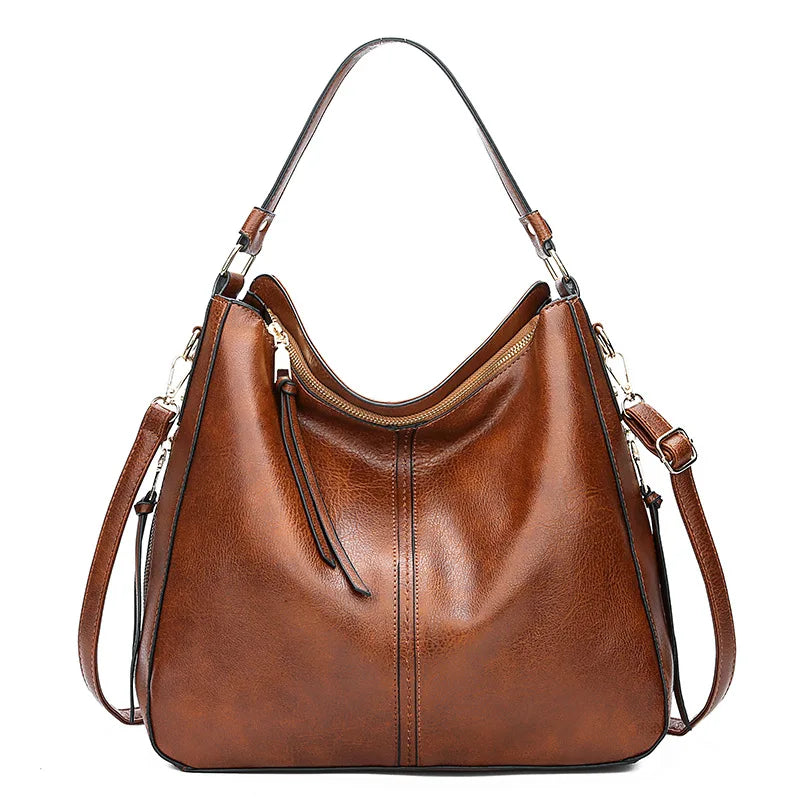 Geräumige Damen-Ledertasche