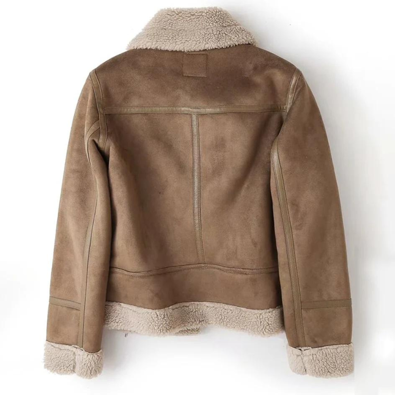 Macie | Lederjacke mit Sherpa-Innenfutter