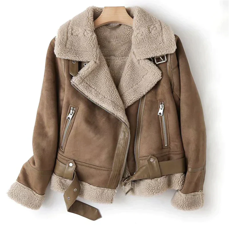 Macie | Lederjacke mit Sherpa-Innenfutter