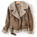 Macie | Lederjacke mit Sherpa-Innenfutter