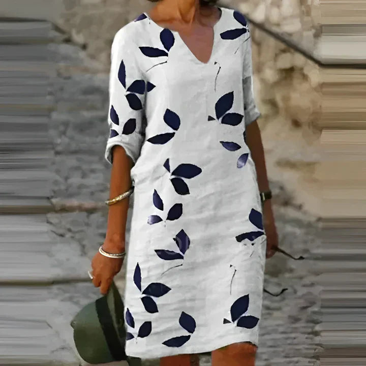 Mavis – Atemberaubendes Damen-Sommerkleid mit Blätterprint