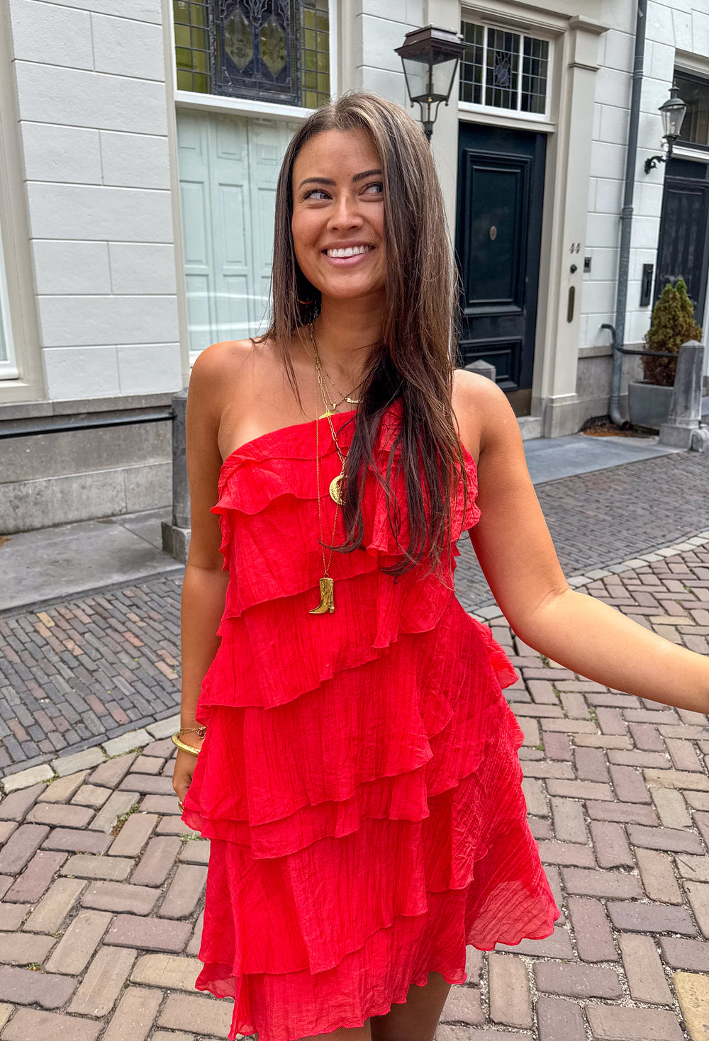 Mira Damen Kleid | Asymmetrisches Design mit Rüschen, Sommerleicht 12