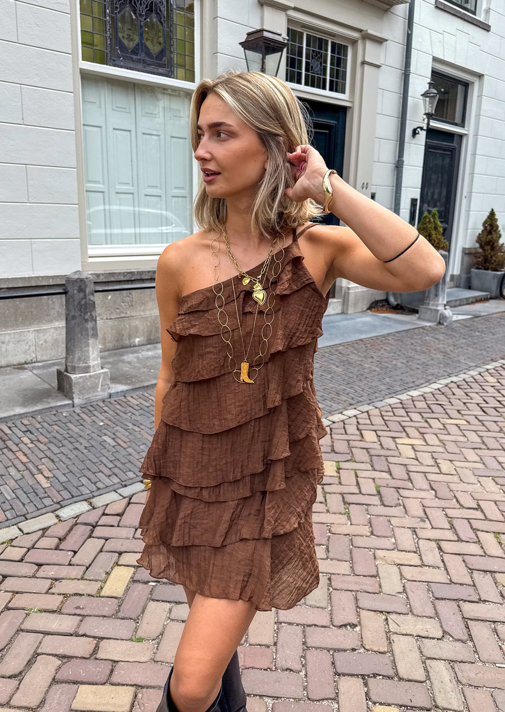 Mira Damen Kleid | Asymmetrisches Design mit Rüschen, Sommerleicht 6
