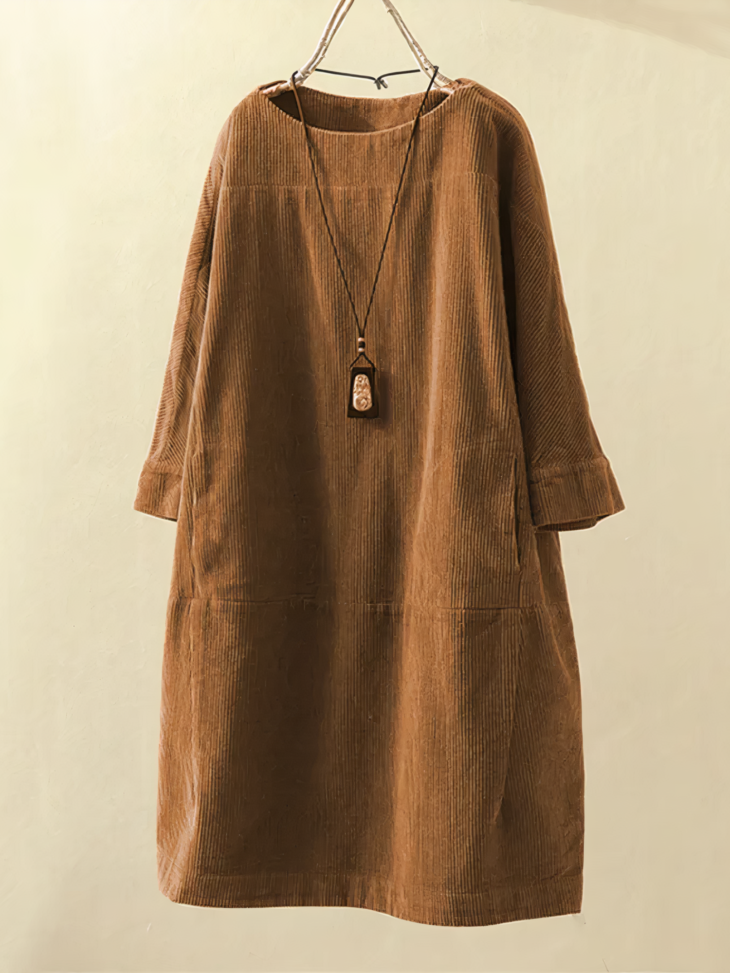 Nancy - A-Line Corduroy Dress