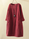 Nancy - A-Line Corduroy Dress