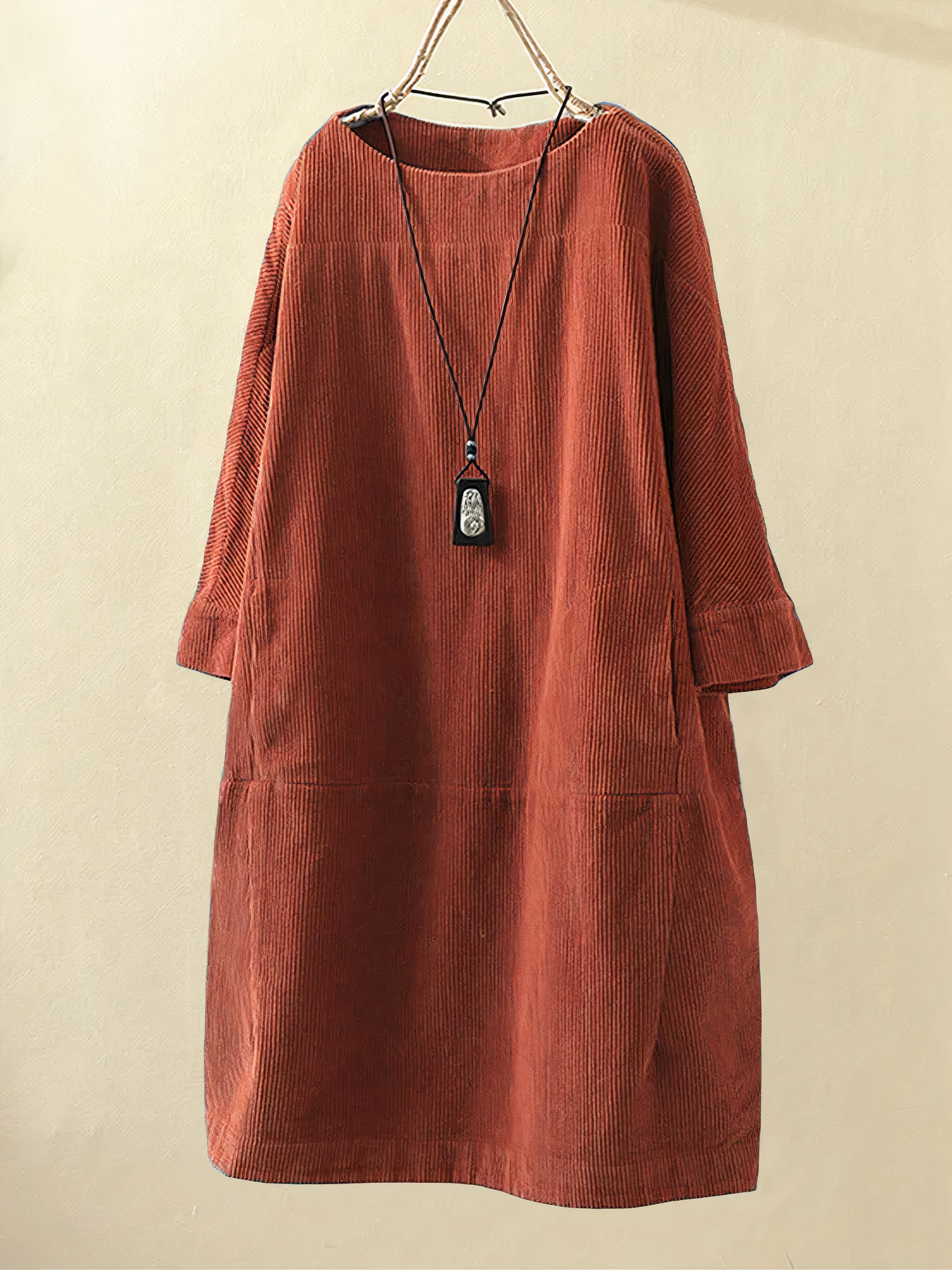 Nancy - A-Line Corduroy Dress