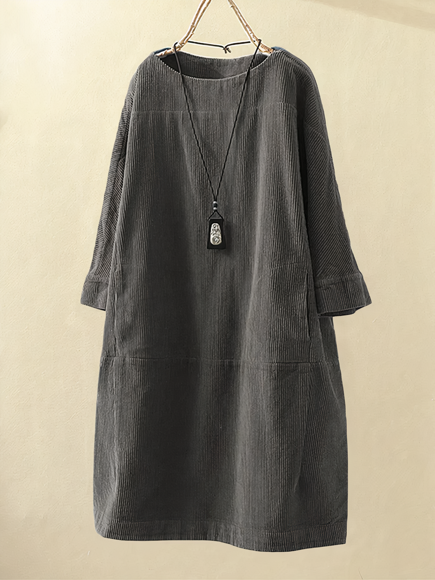 Nancy - A-Line Corduroy Dress
