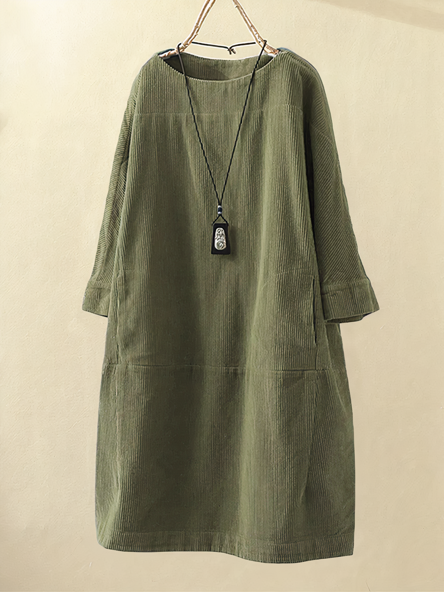 Nancy - A-Line Corduroy Dress