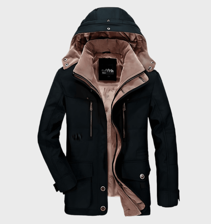 Herren Winterjacke mit Kapuze und geräumigen Taschen