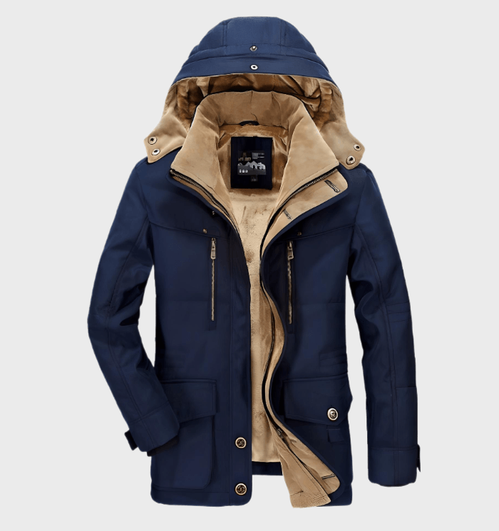 Herren Winterjacke mit Kapuze und geräumigen Taschen