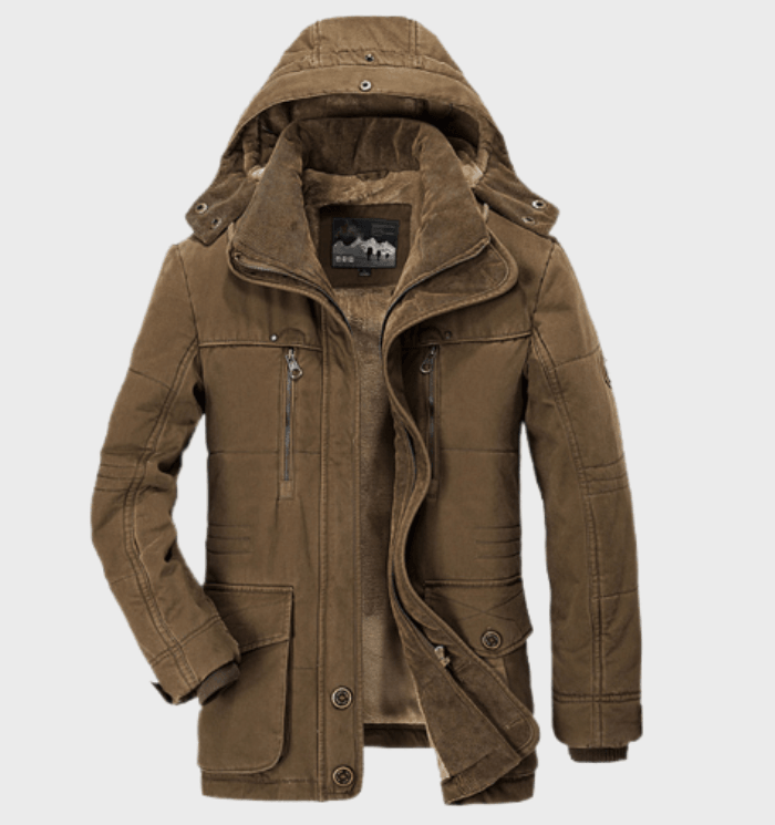 Herren Winterjacke mit Kapuze und geräumigen Taschen