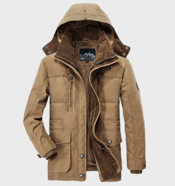 Herren Winterjacke mit Kapuze und geräumigen Taschen
