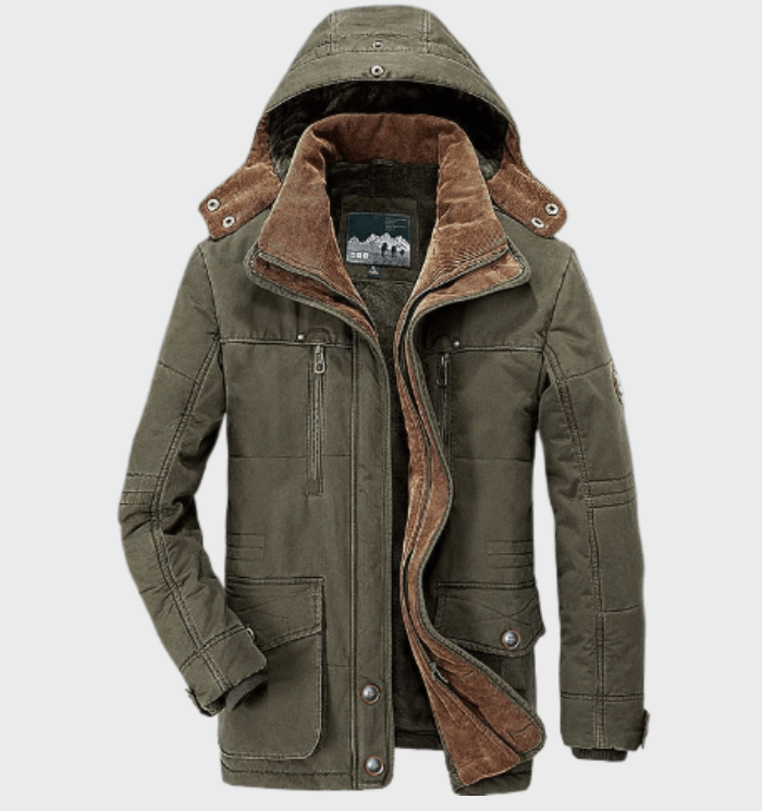 Herren Winterjacke mit Kapuze und geräumigen Taschen