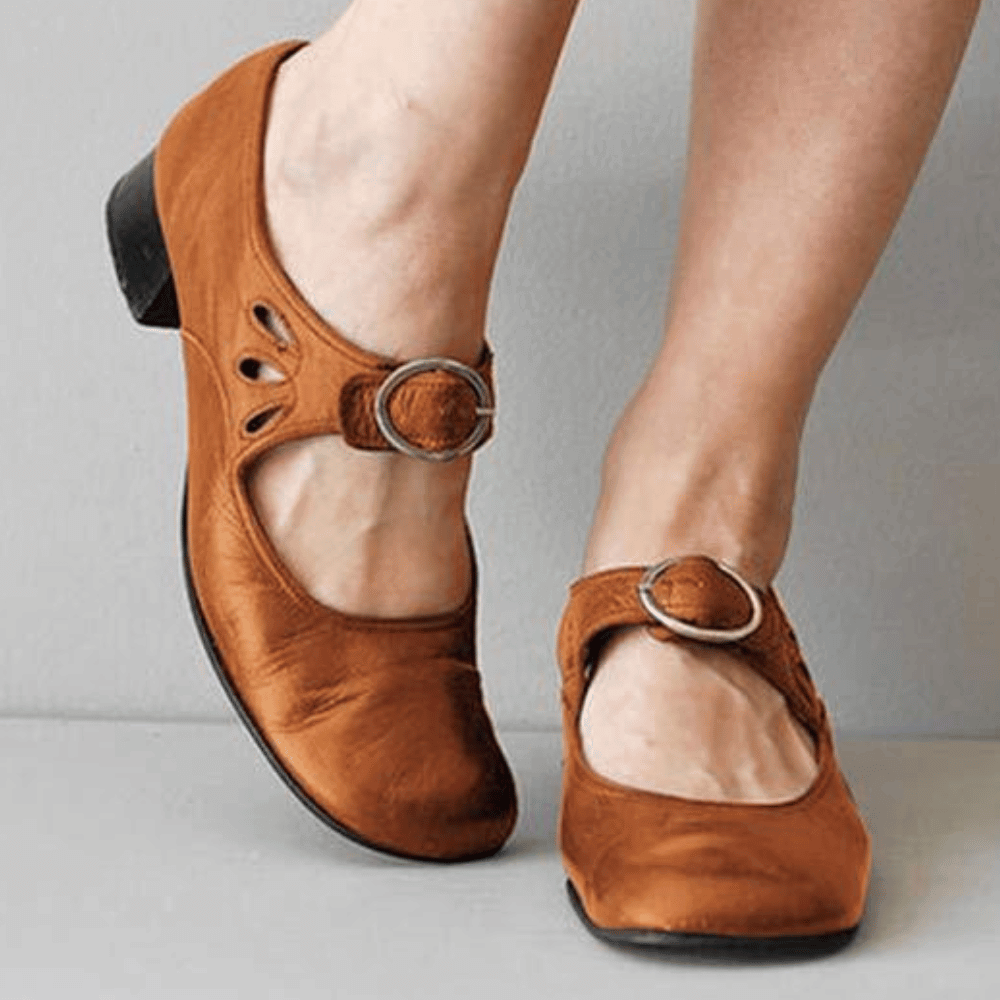 Komfortable Damen Mary Jane Schuhe – Retro-Flats mit Riemchen und Schnalle für den Alltag, Vintage-Outfits und Spaziergänge