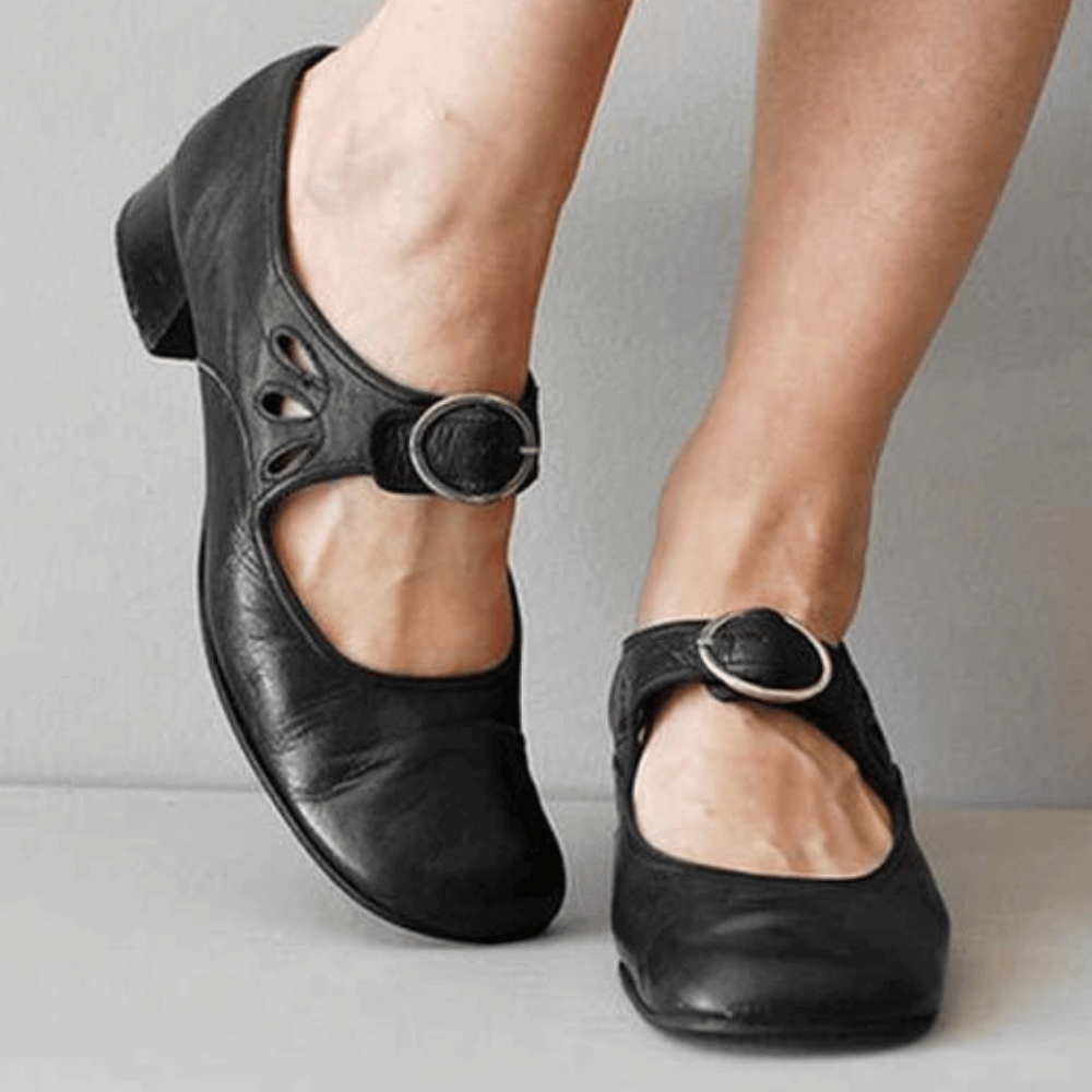 Komfortable Damen Mary Jane Schuhe – Retro-Flats mit Riemchen und Schnalle für den Alltag, Vintage-Outfits und Spaziergänge