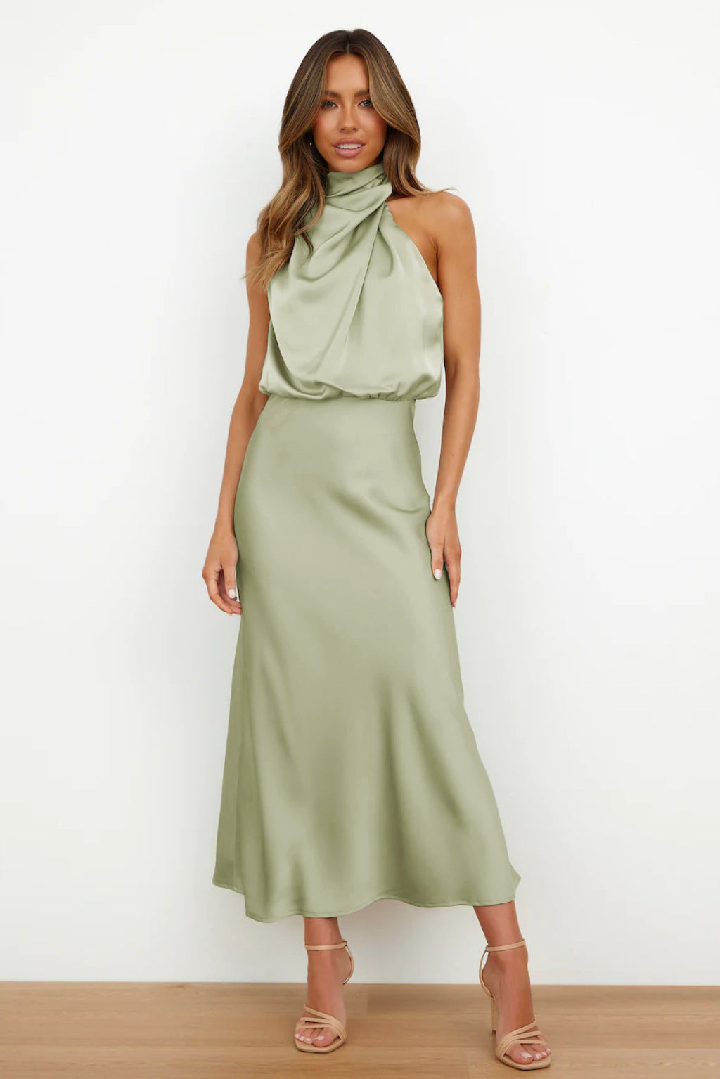 Elise - Elegantes Satin-Maxikleid