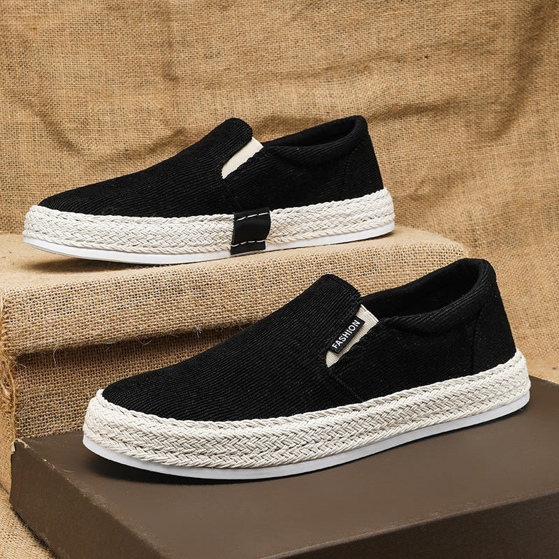 Sportlicher Look – Herren Espadrilles in Schwarz und Weiß