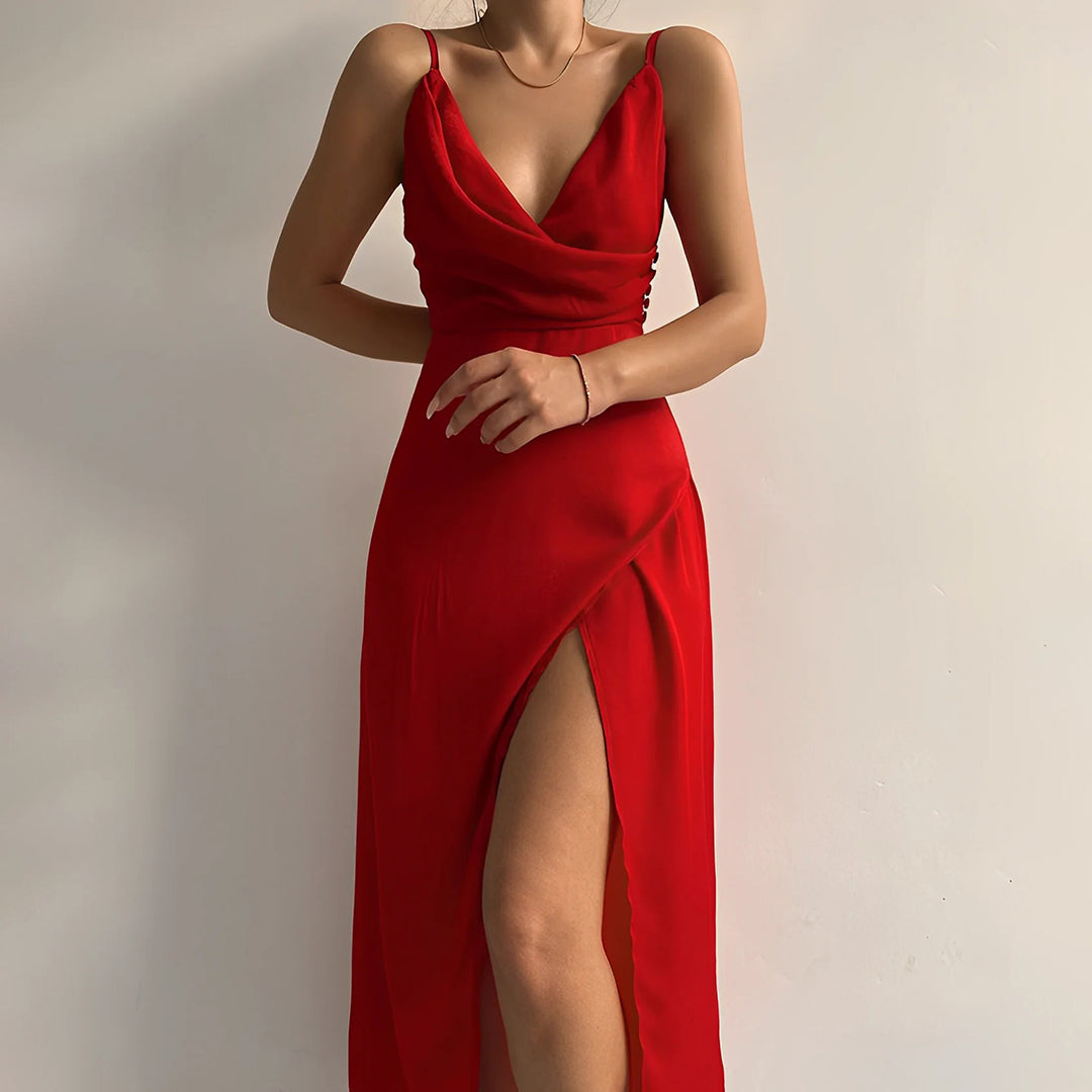 Voguish | Alyssa - Elegante Maxikleid mit Schlitz