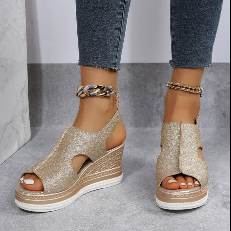Keilabsatz-Sandalen