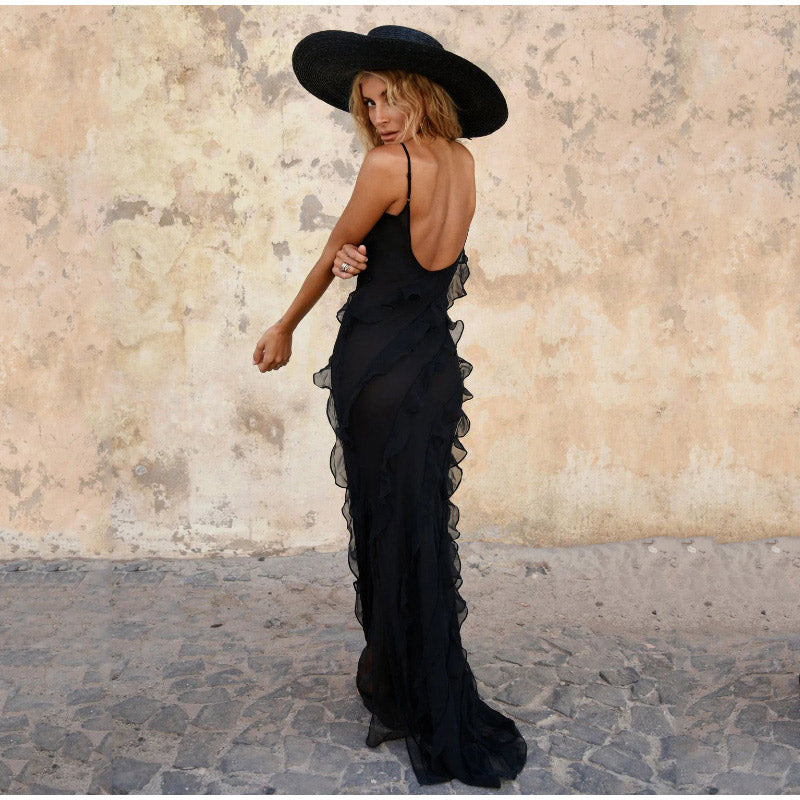 Rüschen-Maxikleid