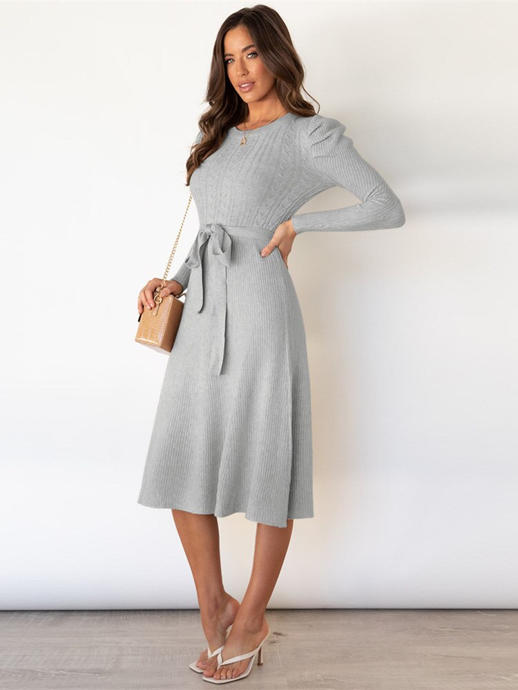 Langärmliges Strickkleid